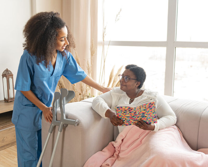 Jules Home Care Service Rep Caring for Patient